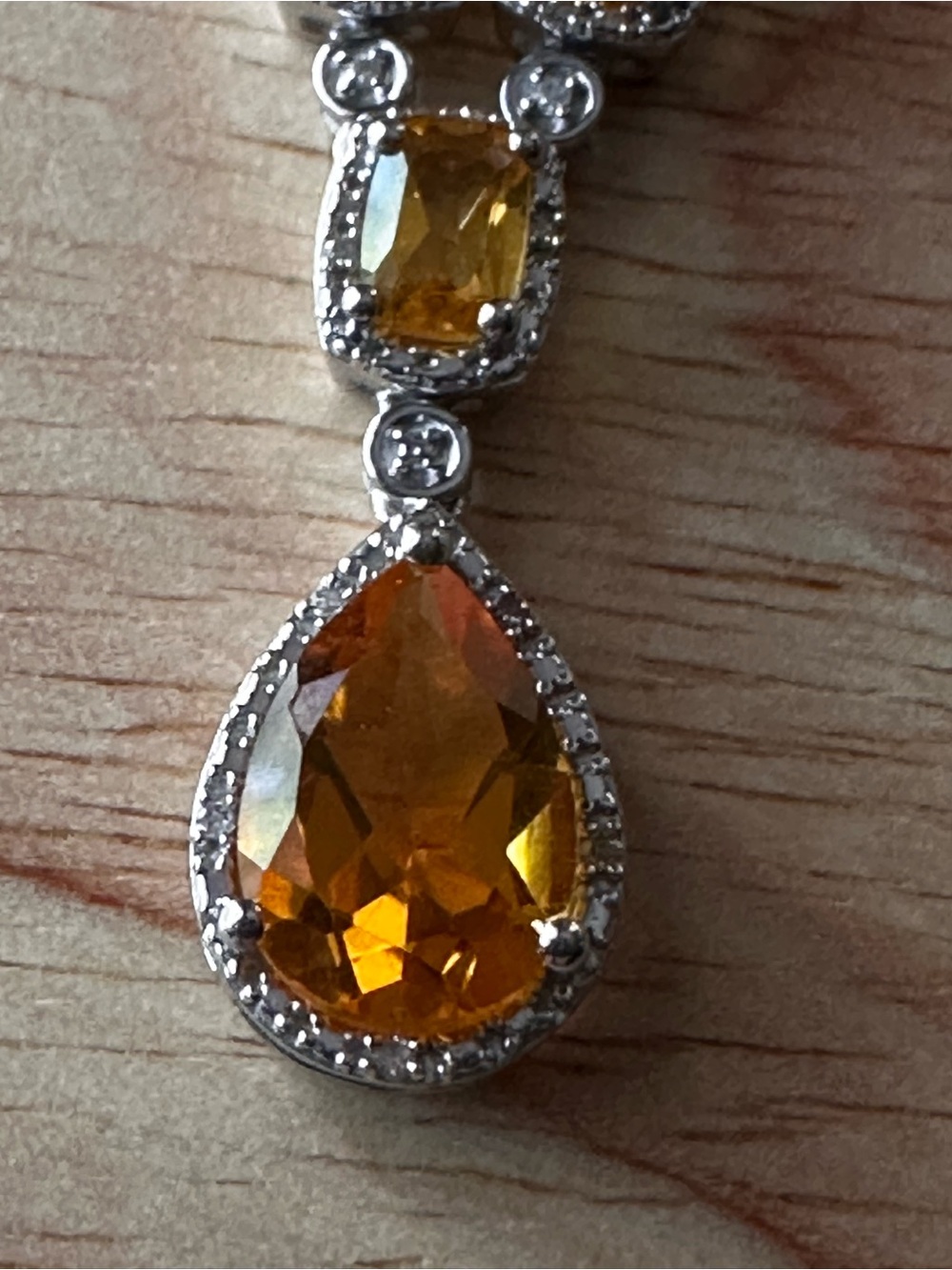 SALE CITRINE & DIAMOND NECKLACE